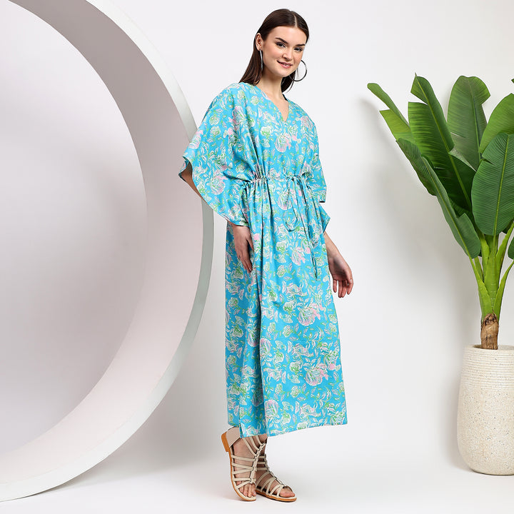 Vintage Kaftan For Women – Indian Block Print Cotton Caftan