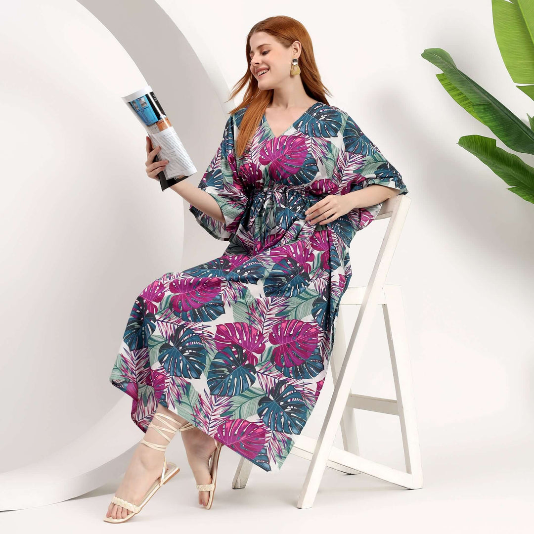 Oversized Bohemian Beach Cover Up Kaftan | Handmade Resort Wear Indolibas XXL / 50 Inches Oversized Bohemian Beach Cover Up Kaftan | Handmade Resort Wear Indolibas XXL / 50 Inches