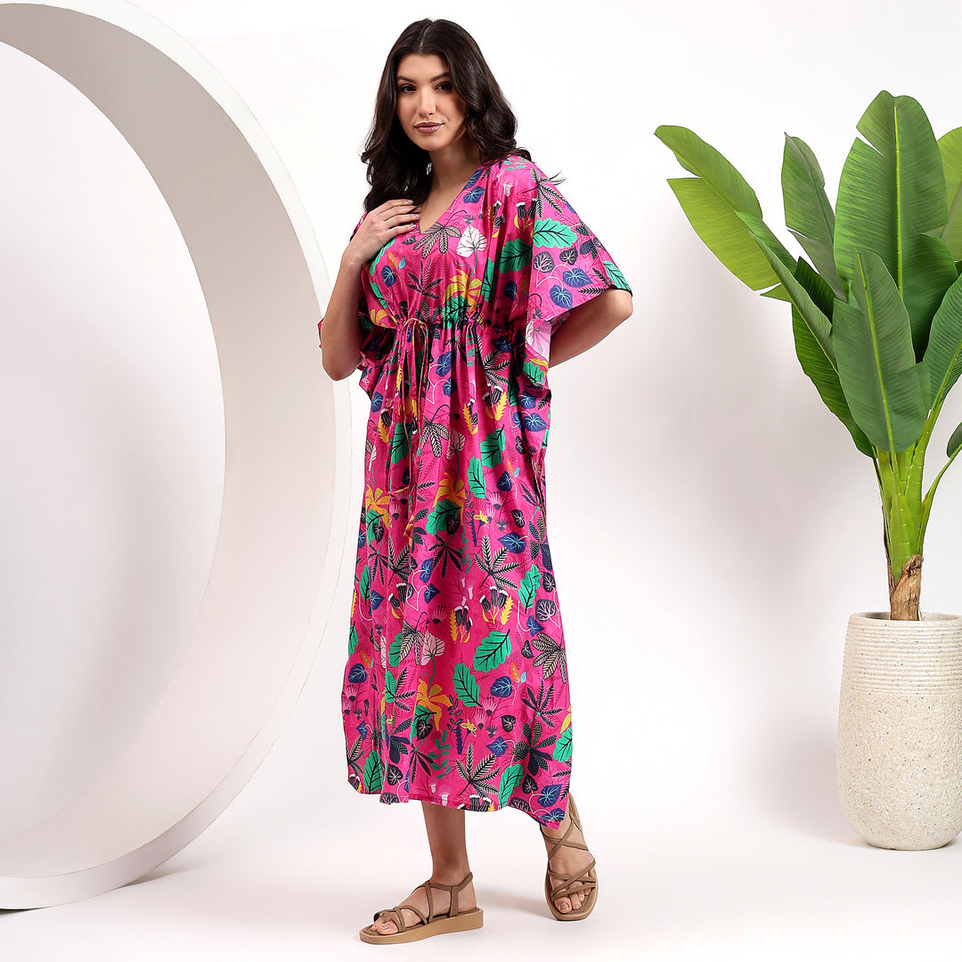 Cotton kaftan dress – block print Moroccan inspired style
