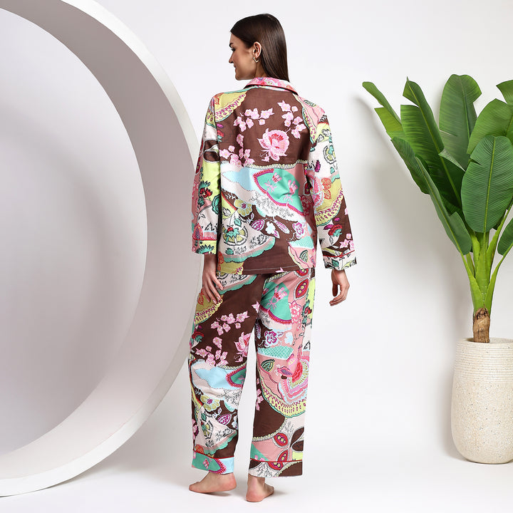 Soft cotton floral PJs – block print pajama set for women