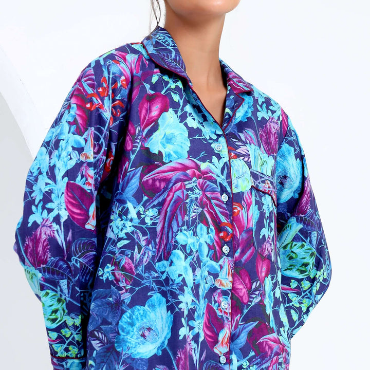 Stylish Indian Pajamas for Women featuring vibrant floral patterns suitable for comfortable loungewear.