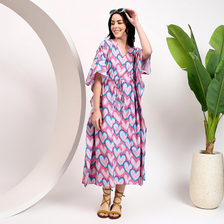 Plus size caftan dress – Indian cotton block print kaftan