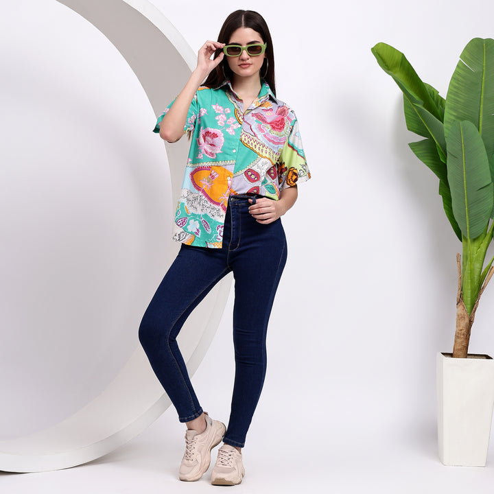 Shop Our Exotic Tropical Print Women's Shirts Today