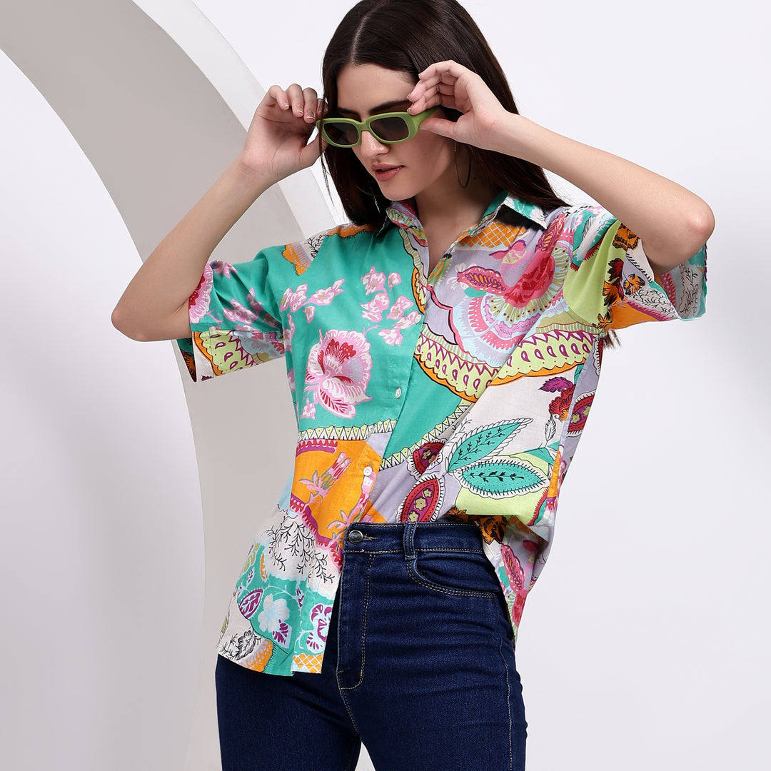 Shop Our Exotic Tropical Print Women's Shirts Today