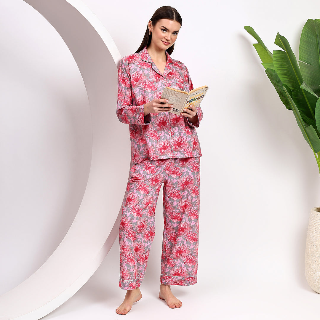 Block Print Cotton Pajamas for Women – Matching Pajama Set & PJs