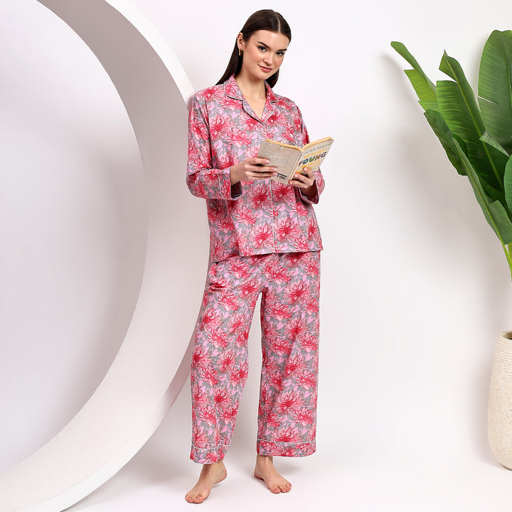Block Print Cotton Pajamas for Women – Matching Pajama Set & PJs