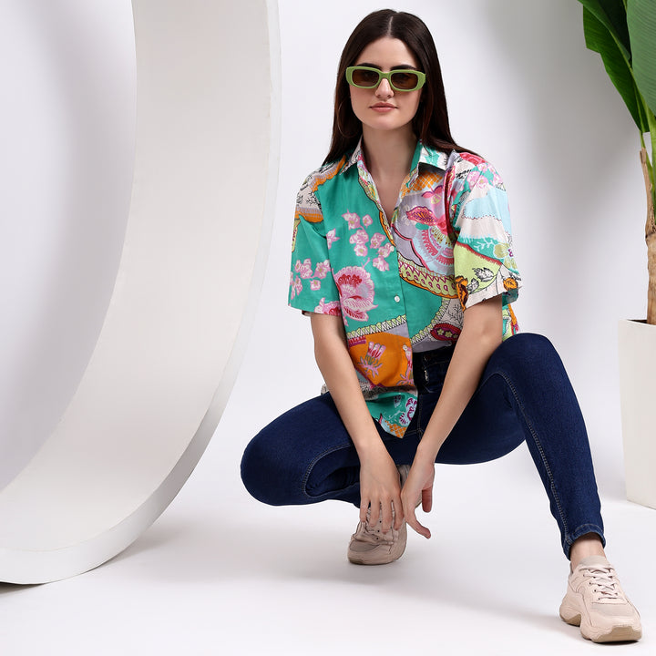 Shop Our Exotic Tropical Print Women's Shirts Today