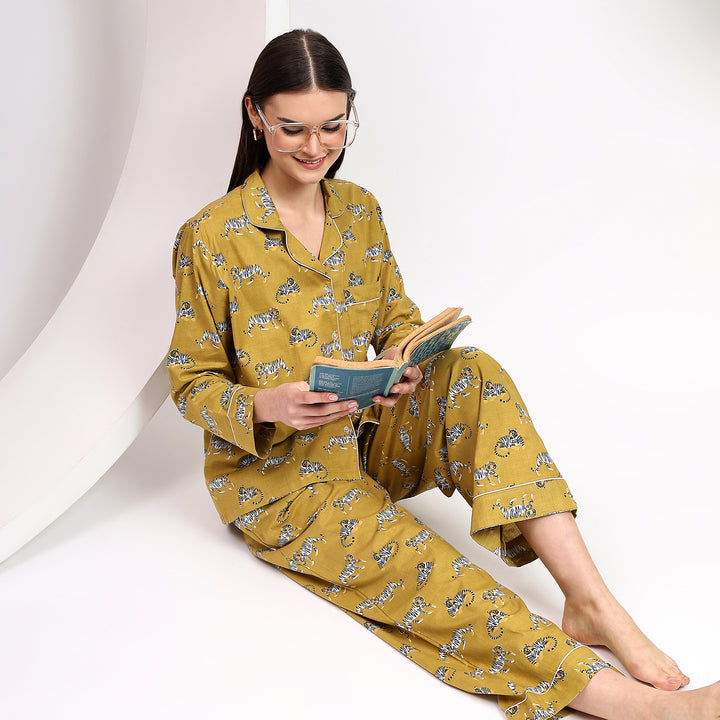 Leopard Print Matching Pajamas – Cotton PJ Set for Women & Family