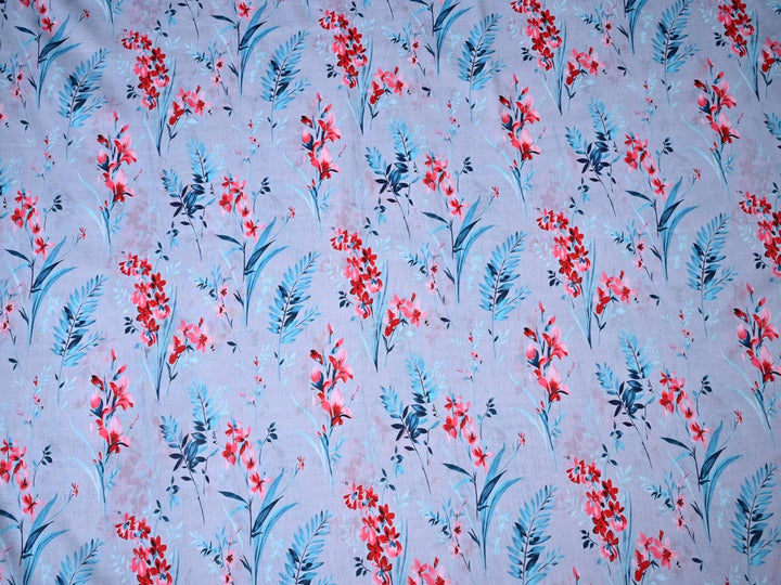 blue feather print fabric for clothing