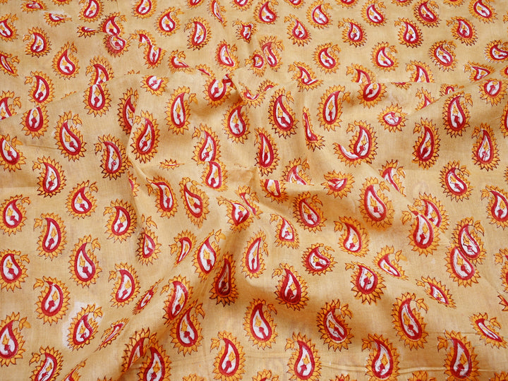 red printed paisley design