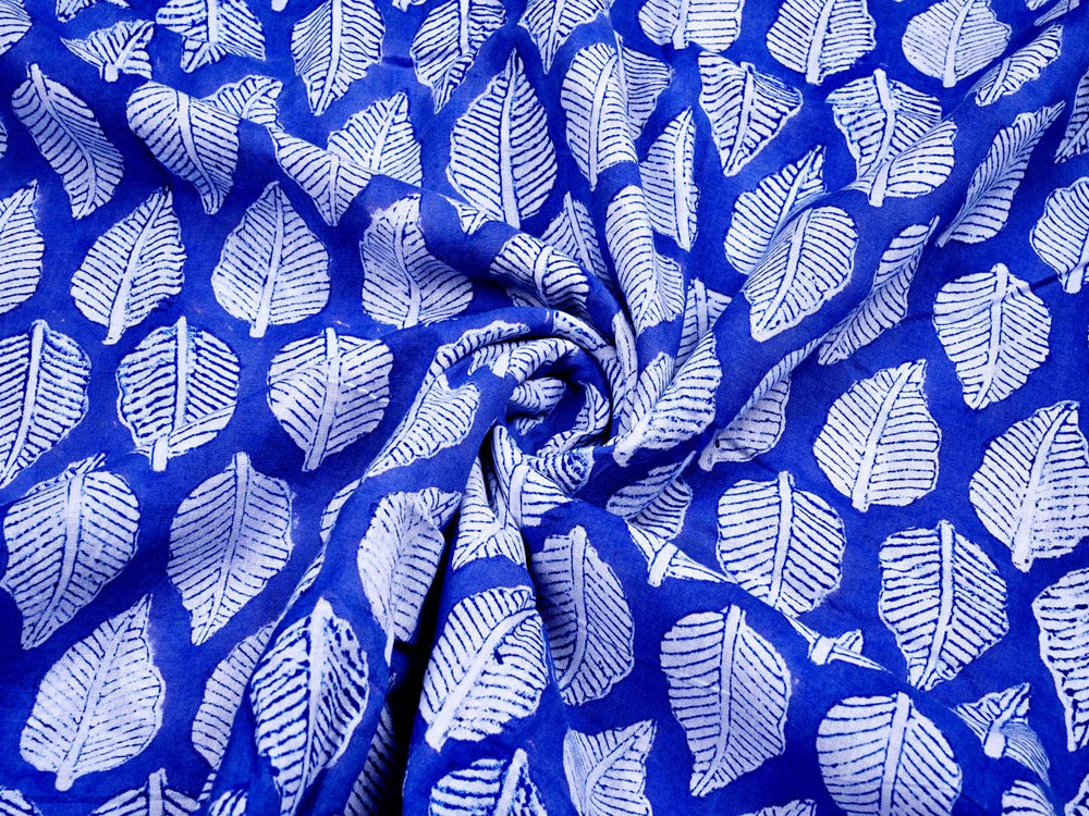 blue printed cotton cloth fabric