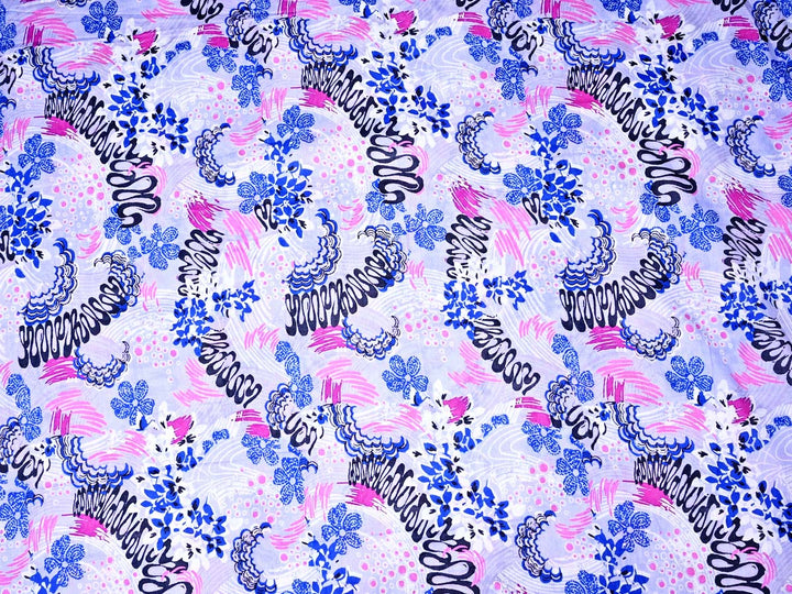 blue floral fabric for dress