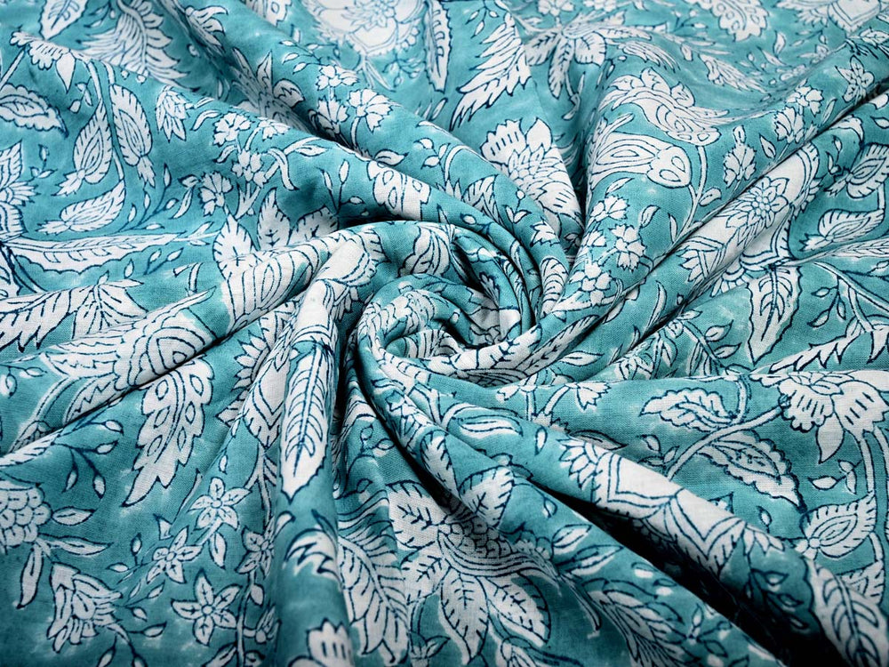 cotton sky blue fabric prints