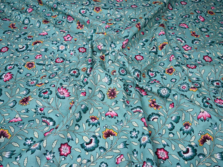 sea green cotton dress fabric