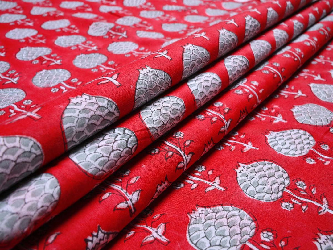 cotton fabric with floral motifs