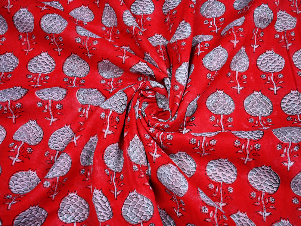 red cotton quilted fabric by yard
