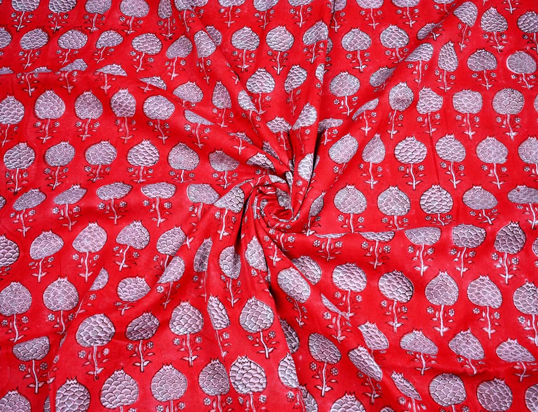 Retro red cotton fabric