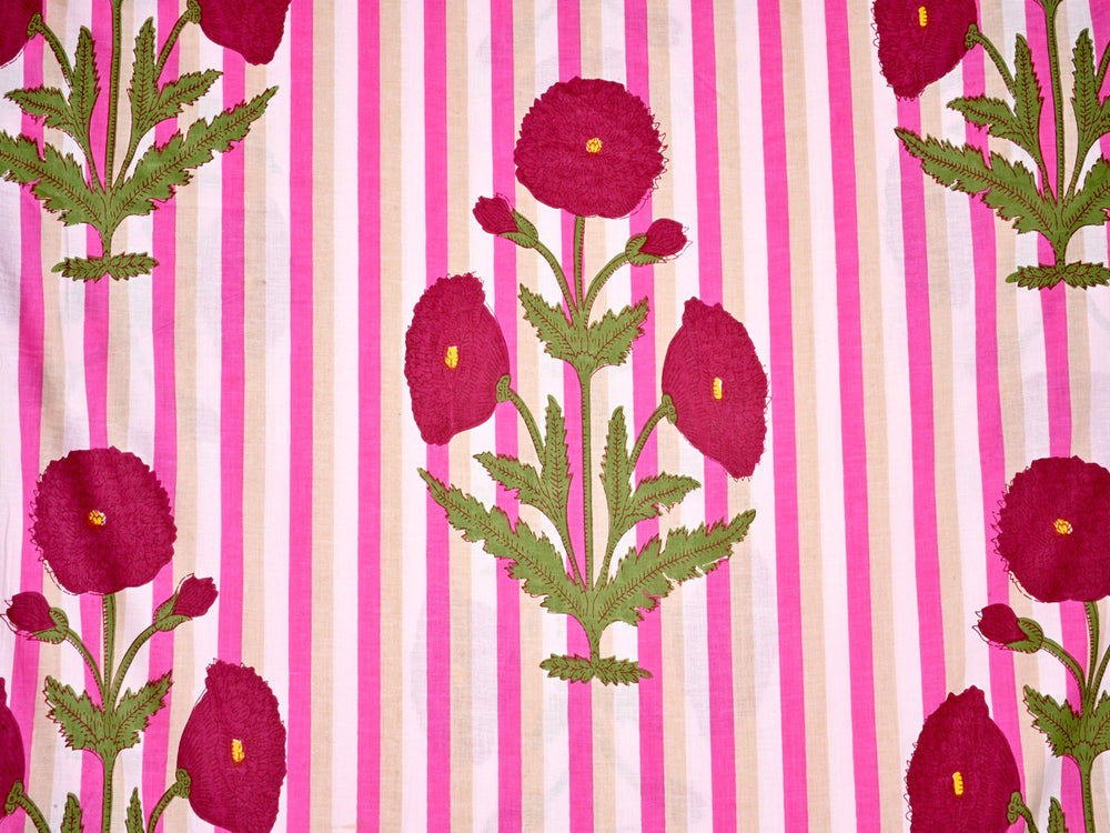 floral pink cotton dresses fabric