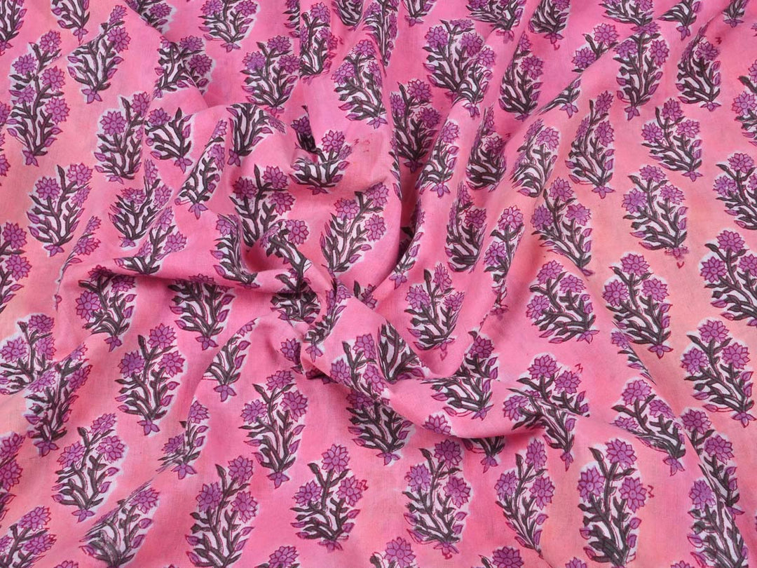 hand block printed cotton fabric