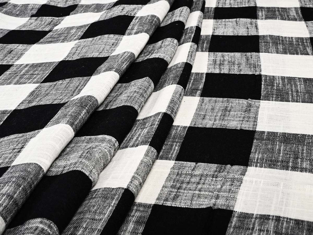 black and white gingham fabric