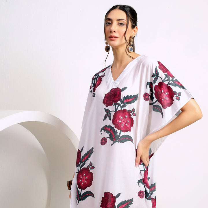 White Floral Elegant kaftans