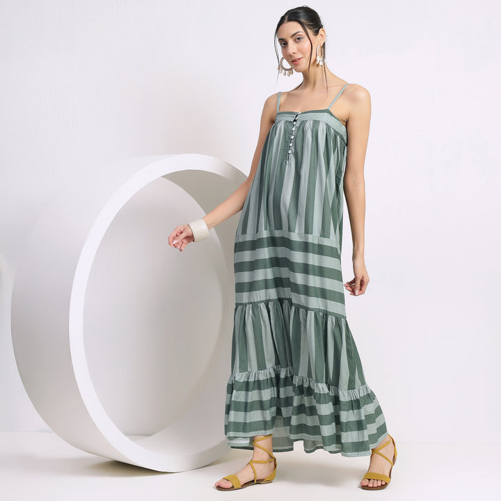 Green Striped Women's Clothing