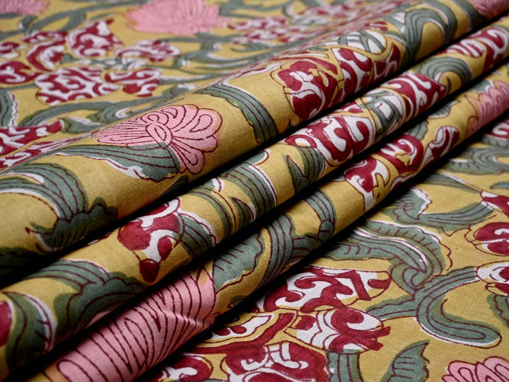 cotton block printed furnishing textiles