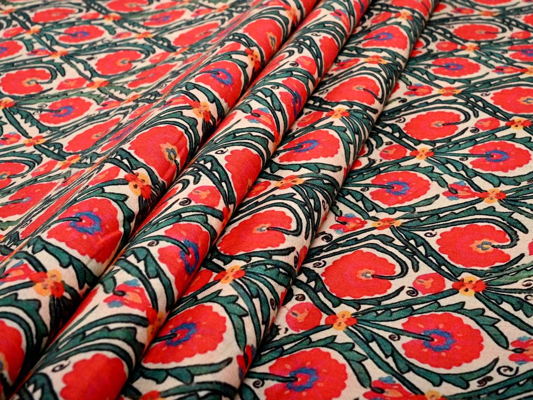 red cotton fabric by the yard