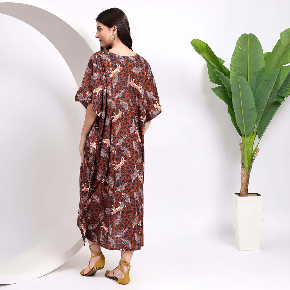 Tiger print kaftan – Indian cotton animal print
