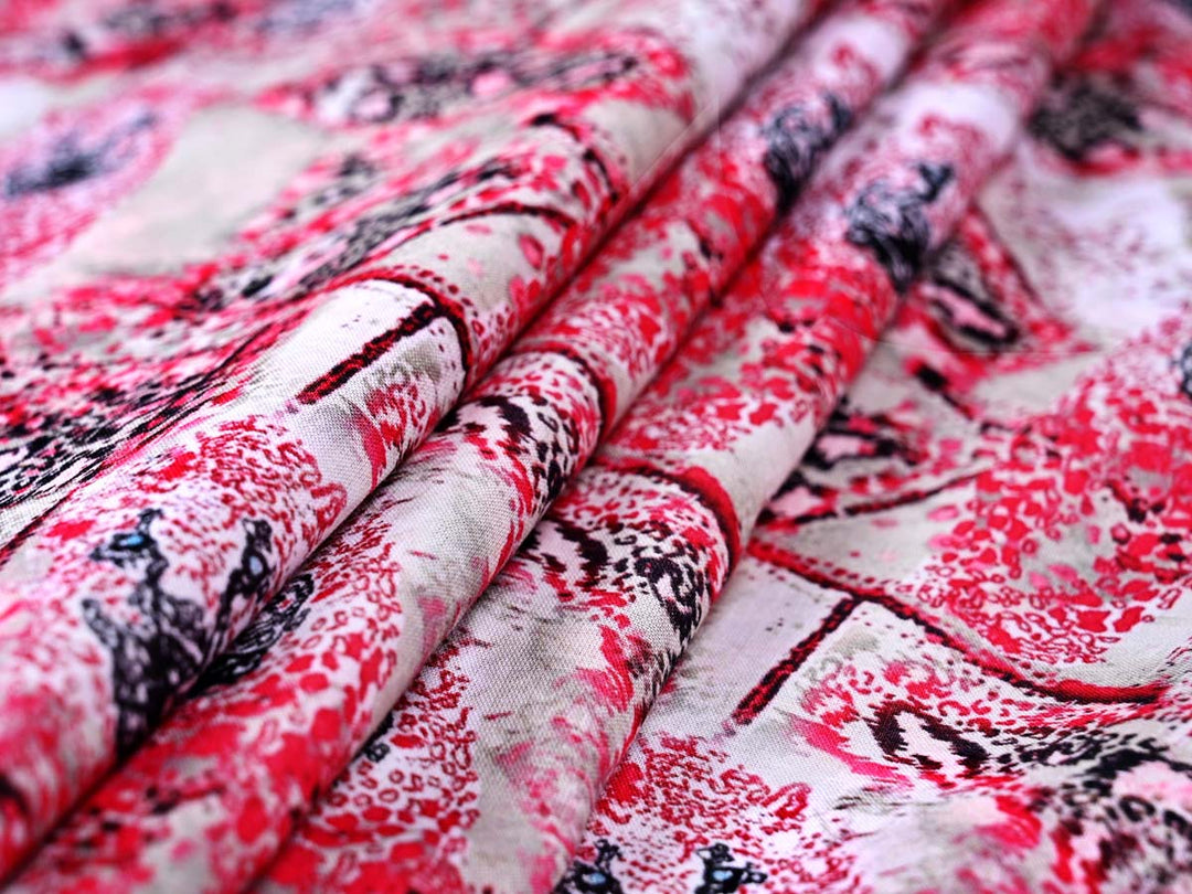 Digital Safari: Leopard Print Cotton Indian Fabric