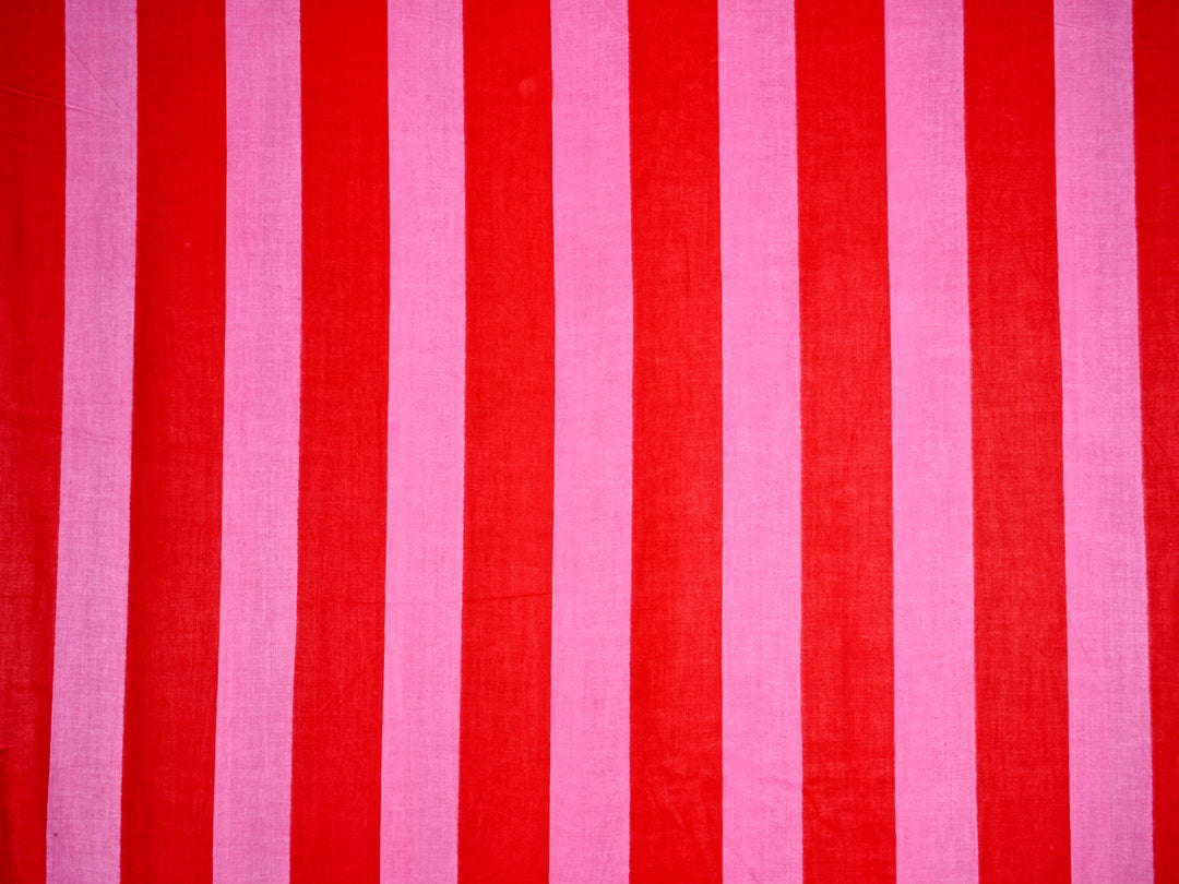 pink red stripes cotton fabric