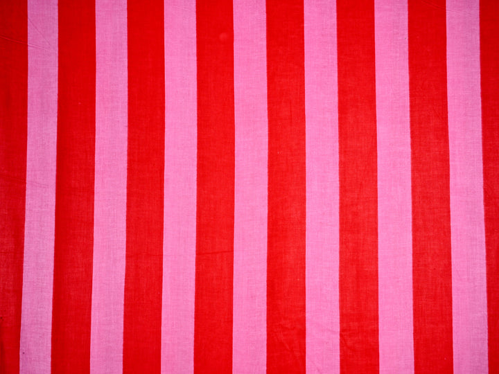 pink red stripes cotton fabric