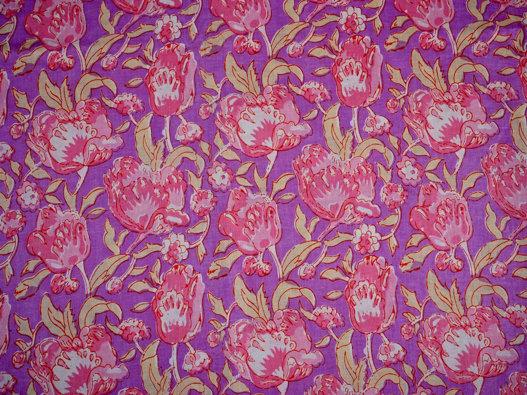 purple print fabric cotton