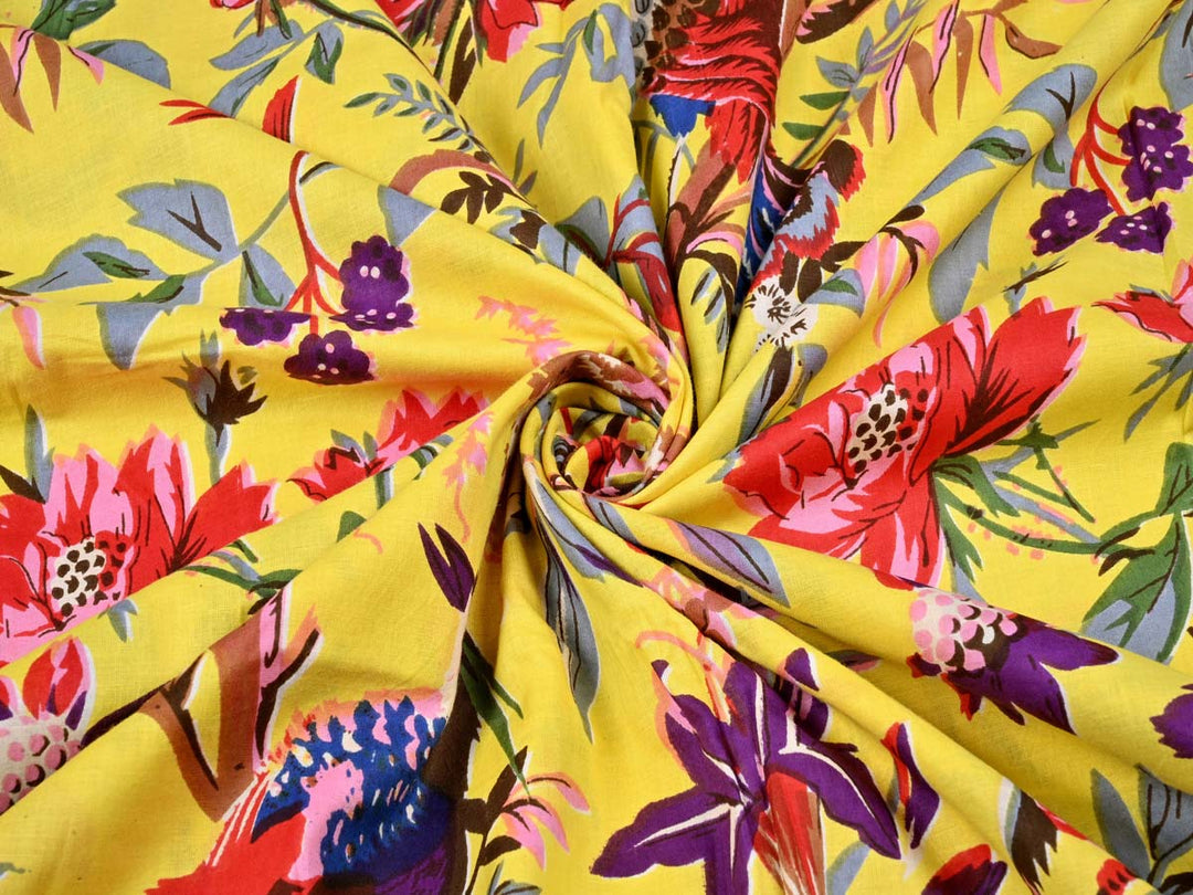 botanical print cotton fabric