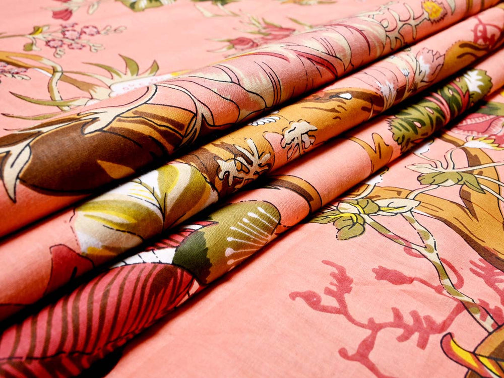 peach cotton fabric for dresses