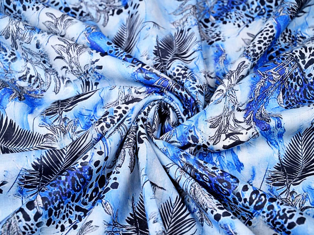 cotton blue fabric for women dresses