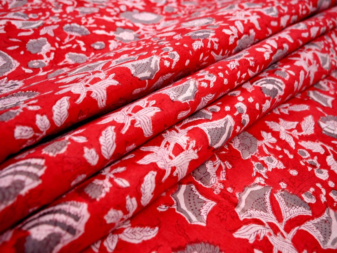 cotton floral red pattern textiles