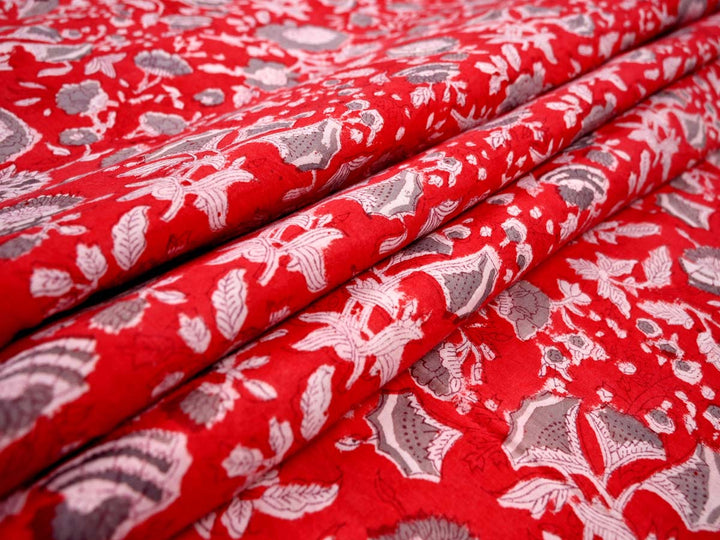 cotton floral red pattern textiles