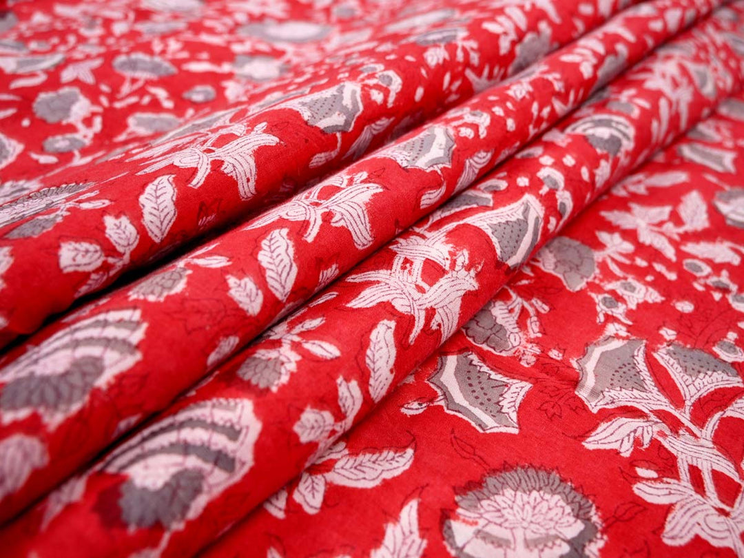 red drapery and curtain fabric