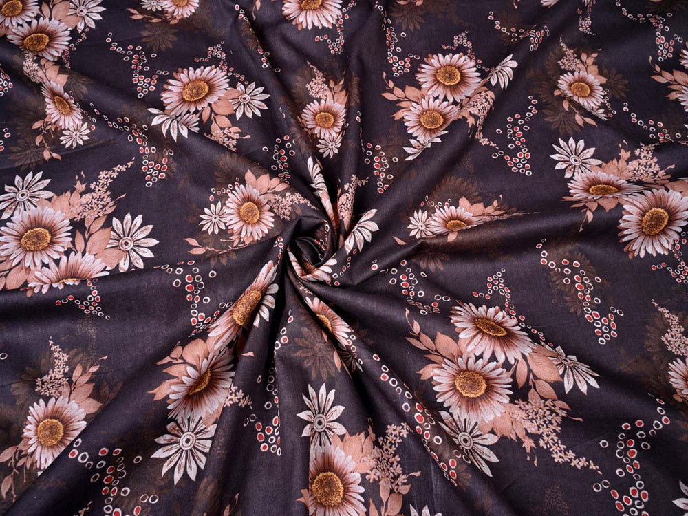 sunflower cotton fabric prints