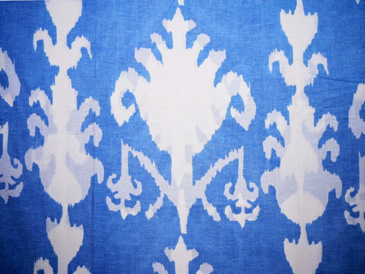 blue cotton upholstery fabric