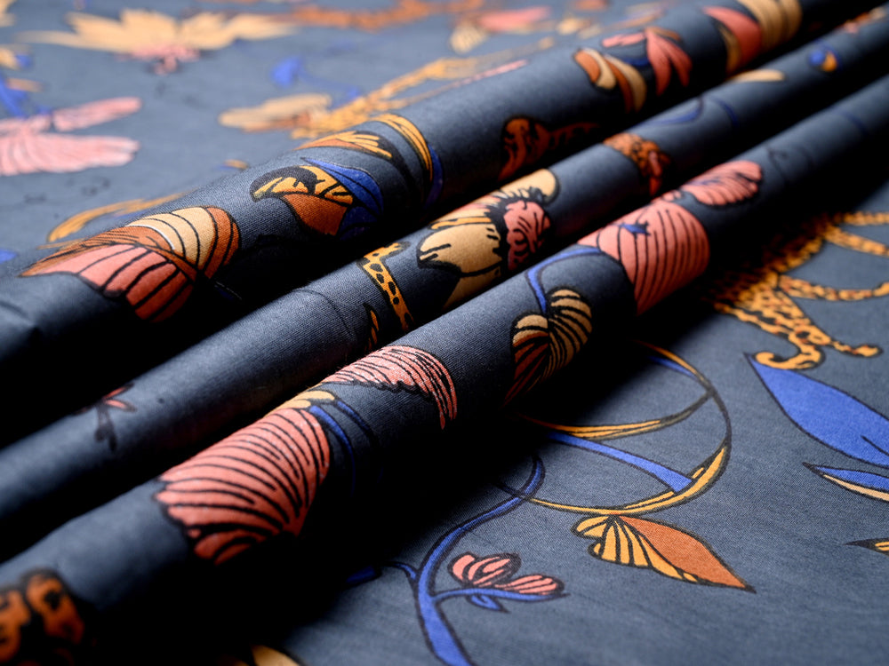 leopard print cotton dress fabric