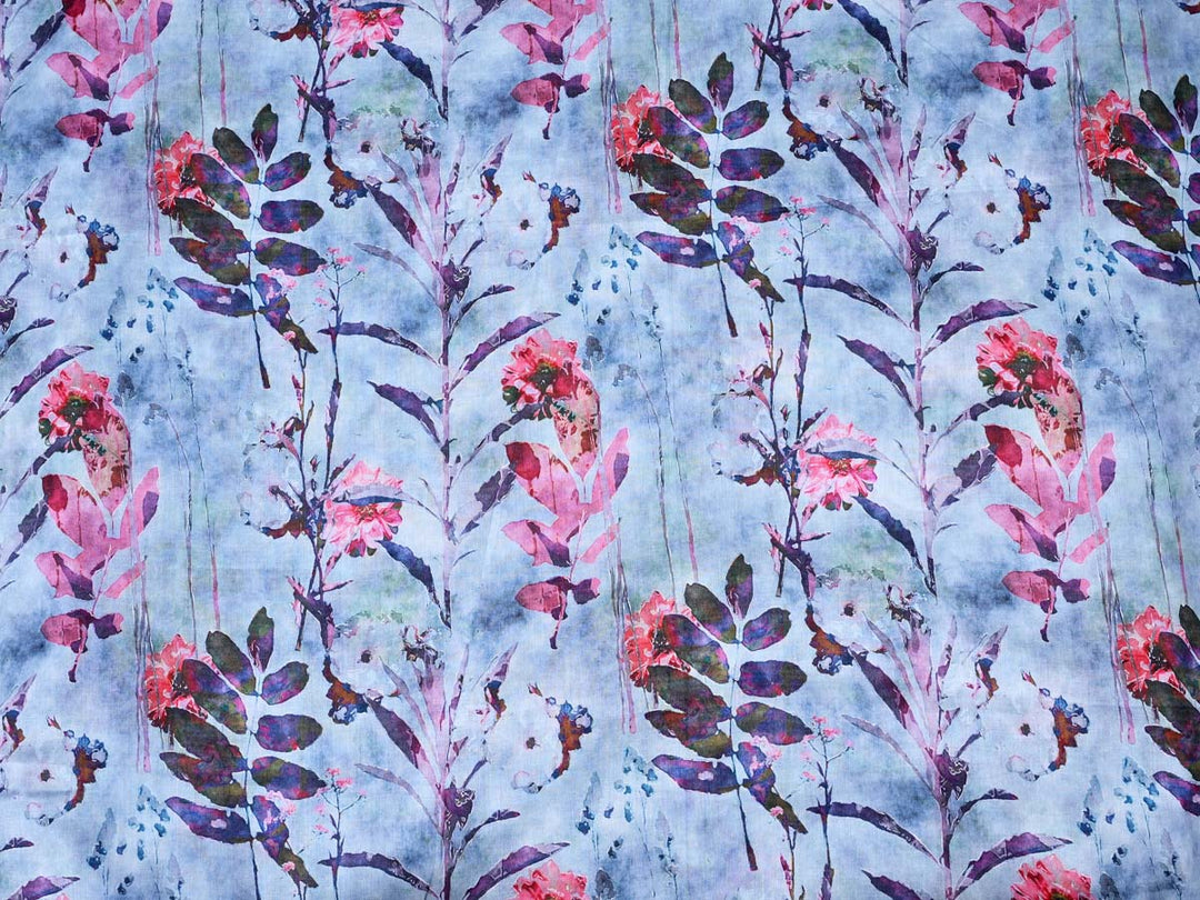 pink floral print cotton fabric