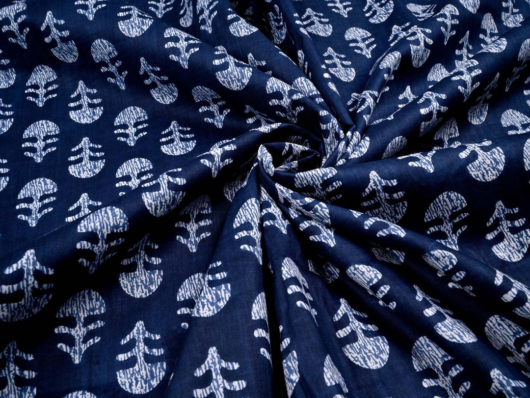 blue indigo cotton fabric by yard