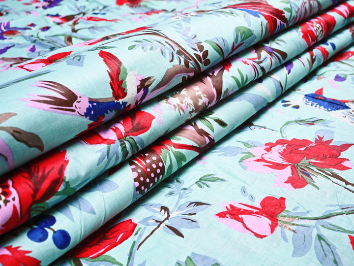 cotton fabric with flowers