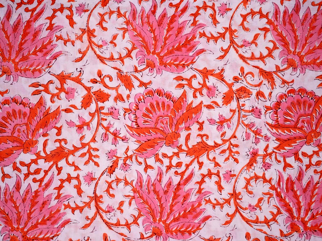 red floral print fabric