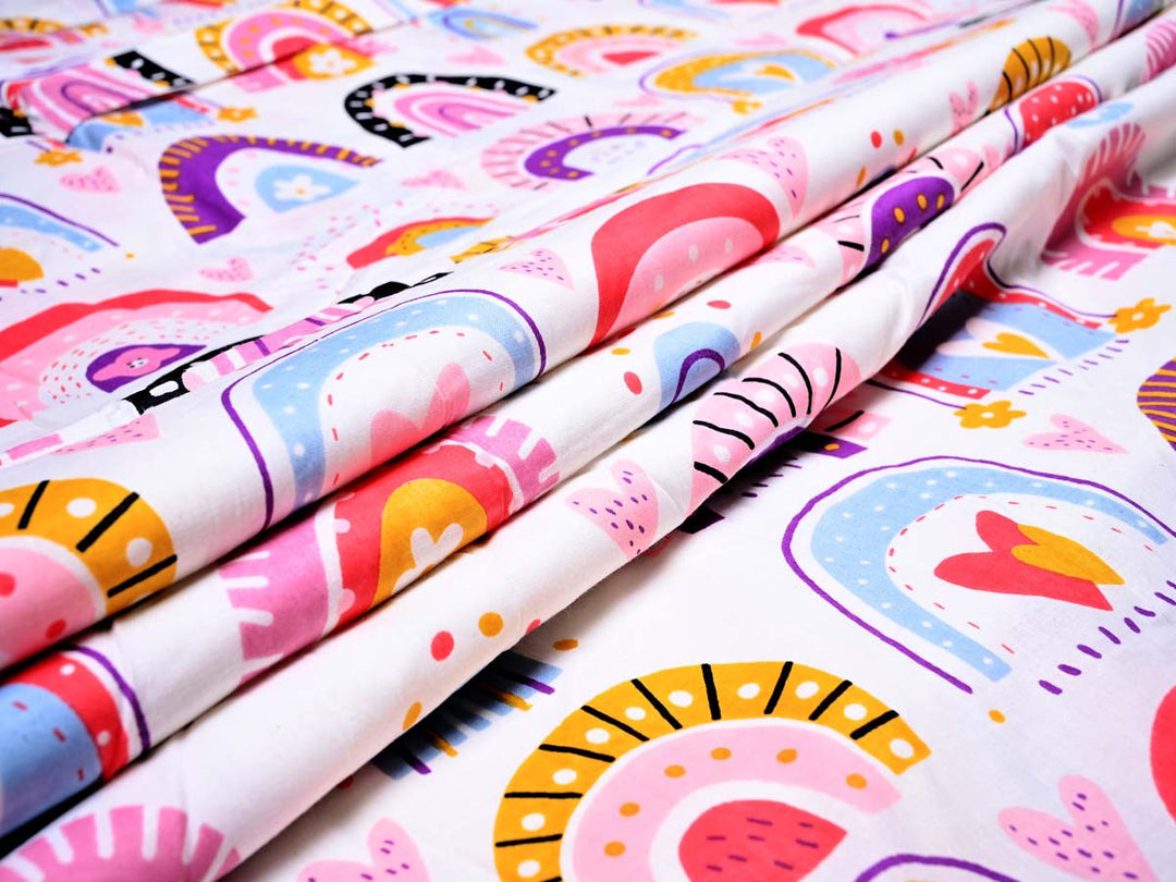 rainbow printed cotton fabrics