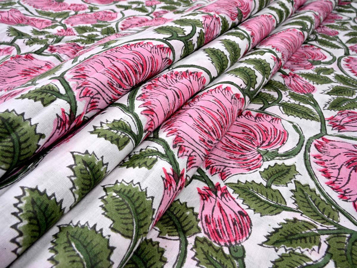 pink white cotton dress fabrics