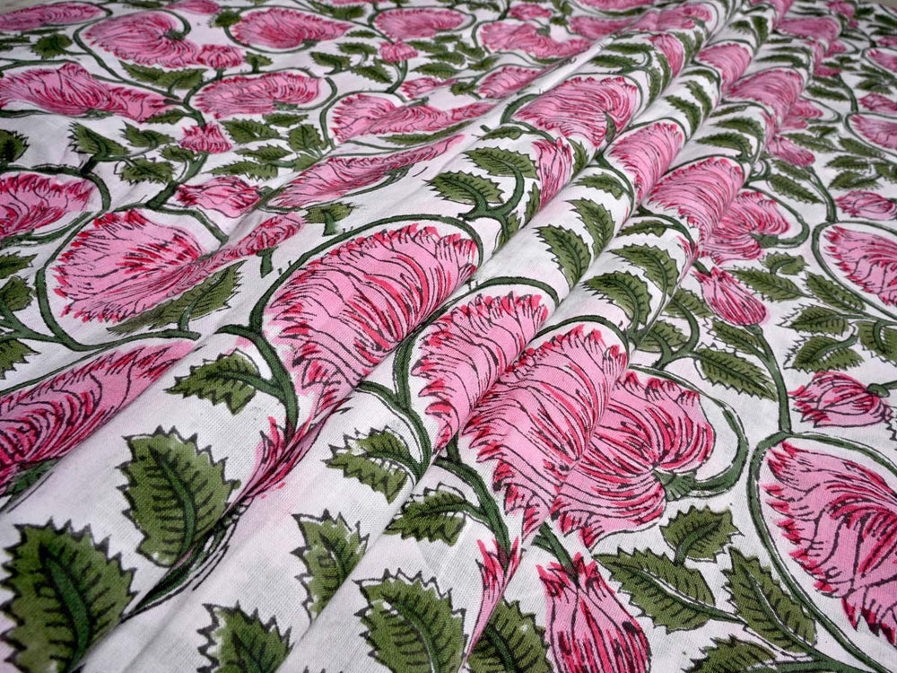 saganeri indian floral print fabric