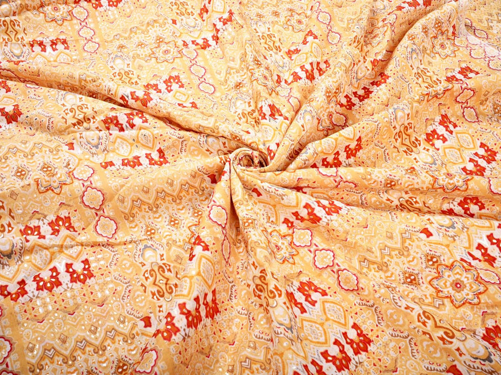 mustard cotton dress fabric